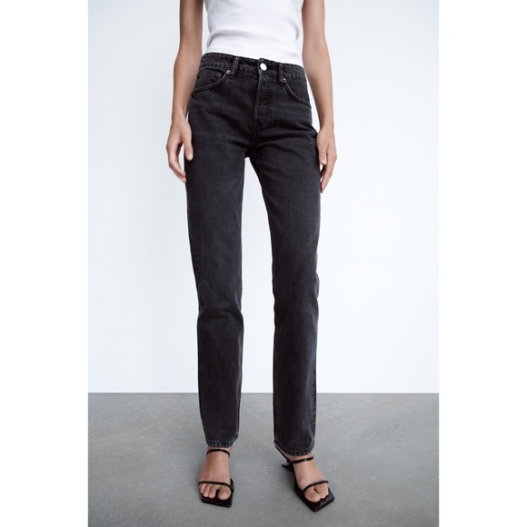 Zara Jeans Zara Faded Black Straight Denim Poshmark